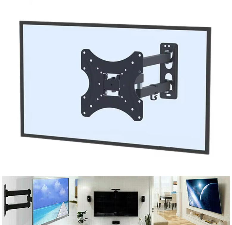 Verstelbare TV Muurbeugel met Draaibare Arm – Kantelbaar en Uittrekbaar voor 17–55 Inch Schermen