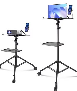 Verstelbare Projector Standaard met Statief – Inclusief Tray en Telefoonhouder voor Thuis en Outdoor Gebruik