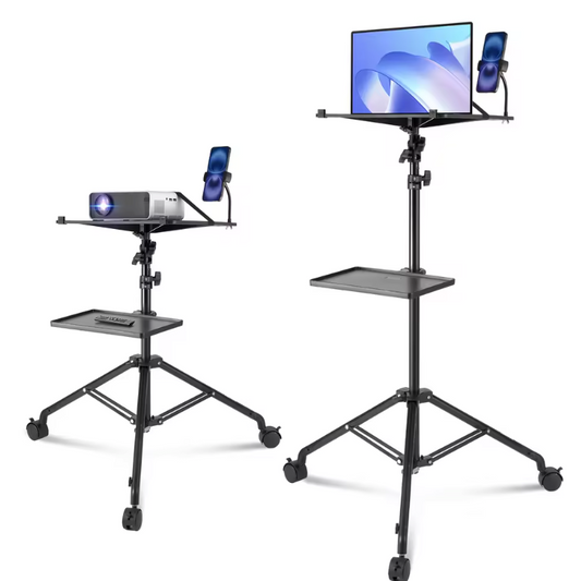 Verstelbare Projector Standaard met Statief – Inclusief Tray en Telefoonhouder voor Thuis en Outdoor Gebruik