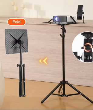 Verstelbare Projector Standaard met Statief – Inclusief Tray en Telefoonhouder voor Thuis en Outdoor Gebruik