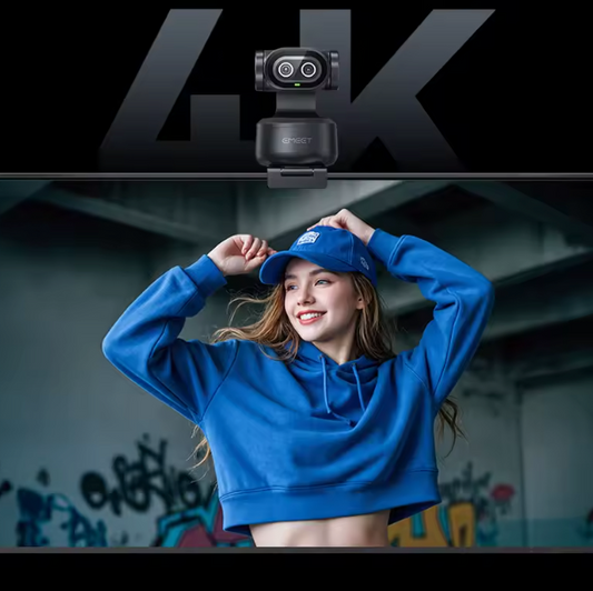 4K PTZ Webcam met AI Tracking – Dual Camera, Autofocus en Gesture Control voor Streaming en Videovergaderingen