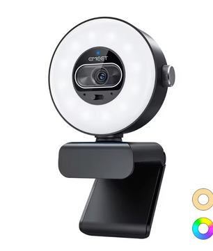 4K Webcam met Lichtregeling – 1080P 60fps, Autofocus en USB Camera voor Streaming en Videovergaderingen