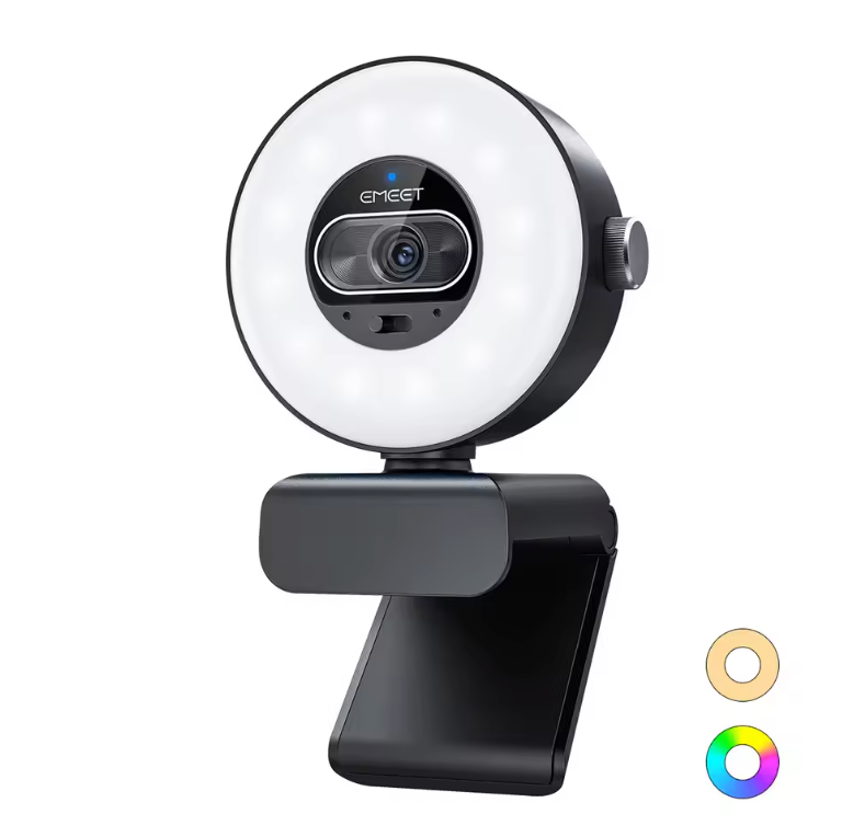 4K Webcam met Lichtregeling – 1080P 60fps, Autofocus en USB Camera voor Streaming en Videovergaderingen