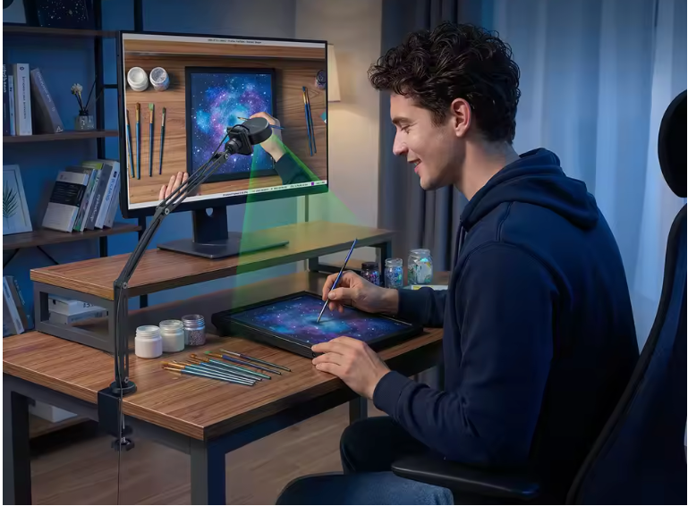 4K Webcam met Lichtregeling – 1080P 60fps, Autofocus en USB Camera voor Streaming en Videovergaderingen