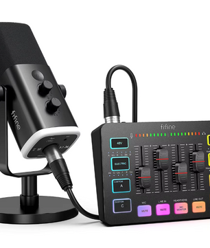 All-in-One Podcast Kit met RGB Mixer – Dynamische Microfoon Set voor Streaming, Gaming en Opname