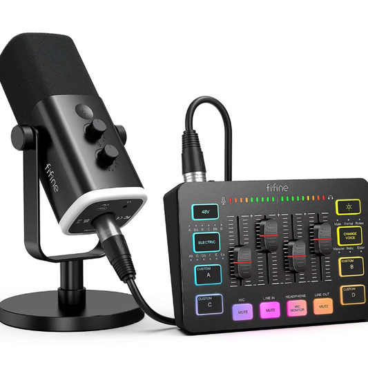 All-in-One Podcast Kit met RGB Mixer – Dynamische Microfoon Set voor Streaming, Gaming en Opname