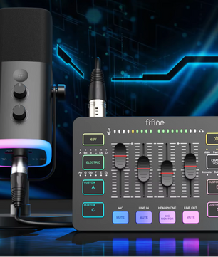 All-in-One Podcast Kit met RGB Mixer – Dynamische Microfoon Set voor Streaming, Gaming en Opname