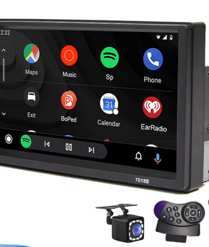 7 Inch 1-DIN Autoradio met CarPlay en Android Auto – Touchscreen Multimedia Speler Bluetooth