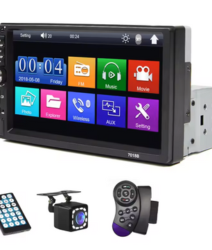 7 Inch 1-DIN Autoradio met CarPlay en Android Auto – Touchscreen Multimedia Speler Bluetooth