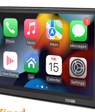 7 Inch 1-DIN Autoradio met CarPlay en Android Auto – Touchscreen Multimedia Speler Bluetooth