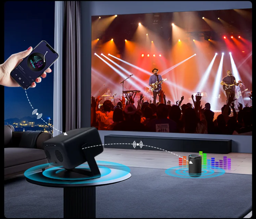 4K Projector met Auto Focus – Full HD 1080P, Wifi 6 en Bluetooth 5.2 voor Thuis en Outdoor Cinema