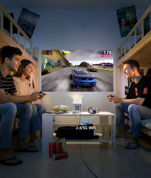 Draagbare HD Projector – 720P, Android 14, Wifi 6 en Bluetooth 5.4, Compact Home Cinema