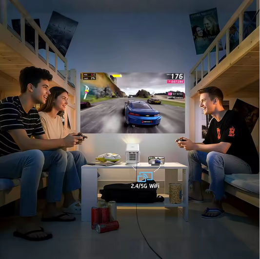 Draagbare HD Projector – 720P, Android 14, Wifi 6 en Bluetooth 5.4, Compact Home Cinema