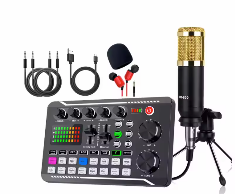Professionele Sound Mixer met Microfoon – Bluetooth Audio Interface met Voice Changer voor Streaming en Karaoke