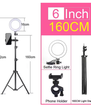 Ring Light met Statief en Telefoonhouder – RGB en 3Kleurstanden, 10 Lichtniveaus voor Streaming en Content Creatie