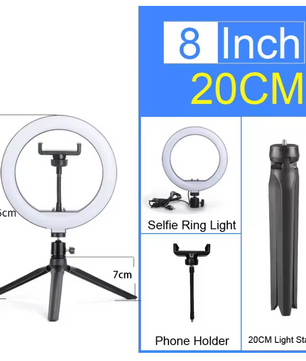 Ring Light met Statief en Telefoonhouder – RGB en 3Kleurstanden, 10 Lichtniveaus voor Streaming en Content Creatie