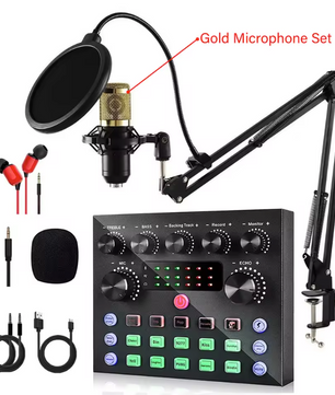 Podcast Microfoon Set met Soundcard – Complete Streaming Kit met Effecten en Voice Changer