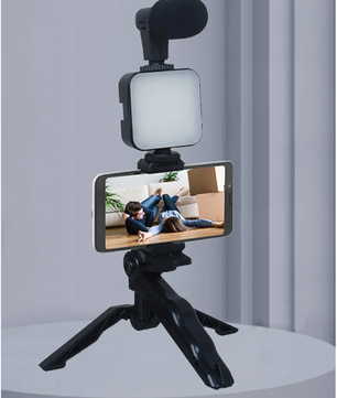 Smartphone Vlogging Kit met Statief – Microfoon en LED Lamp voor TikTok, YouTube en Live Streaming