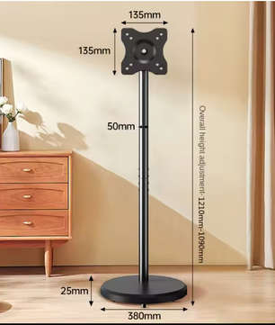Verstelbare TV Standaard met Wielen – 360° Draaibaar, In Hoogte Verstelbaar voor 10–46 Inch Schermen