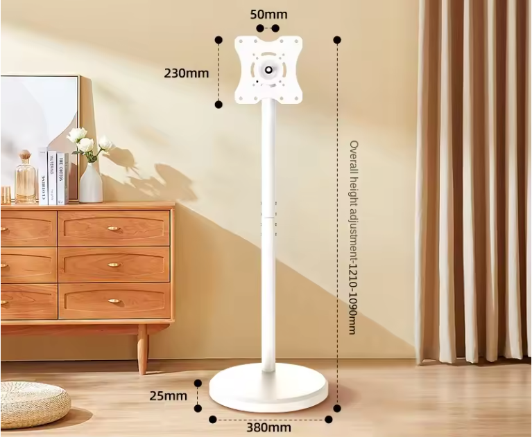 Verstelbare TV Standaard met Wielen – 360° Draaibaar, In Hoogte Verstelbaar voor 10–46 Inch Schermen