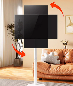 Verstelbare TV Standaard met Wielen – 360° Draaibaar, In Hoogte Verstelbaar voor 10–46 Inch Schermen