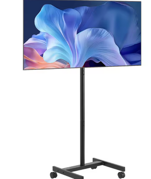 Mobiele TV Standaard met Wielen – Verstelbare TV Vloerstandaard voor Woonkamer, Slaapkamer en Kantoor