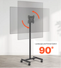 Mobiele TV Standaard met Wielen – Verstelbare TV Vloerstandaard voor Woonkamer, Slaapkamer en Kantoor