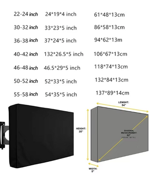 Waterdichte TV Hoes voor Buiten – Beschermhoes tegen Stof en Weer voor 32–65 Inch Televisies