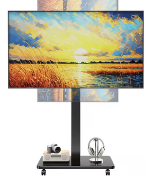 Mobiele TV Standaard met Wielen – Verstelbaar en Draaibaar voor 10–42 Inch Schermen