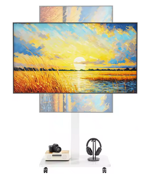 Mobiele TV Standaard met Wielen – Verstelbaar en Draaibaar voor 10–42 Inch Schermen