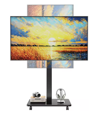Mobiele TV Standaard met Wielen – Verstelbaar en Draaibaar voor 10–42 Inch Schermen
