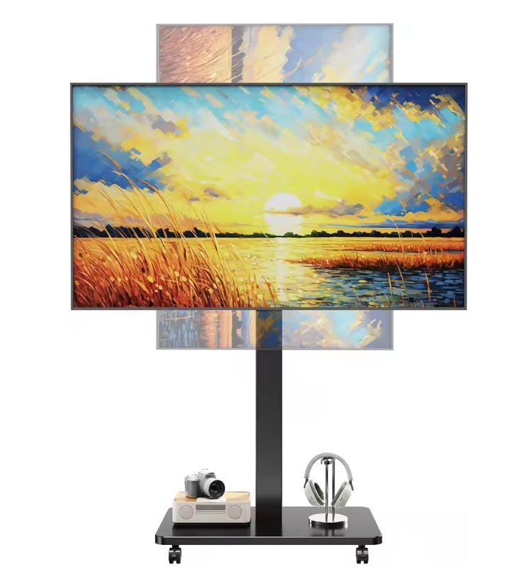 Mobiele TV Standaard met Wielen – Verstelbaar en Draaibaar voor 10–42 Inch Schermen