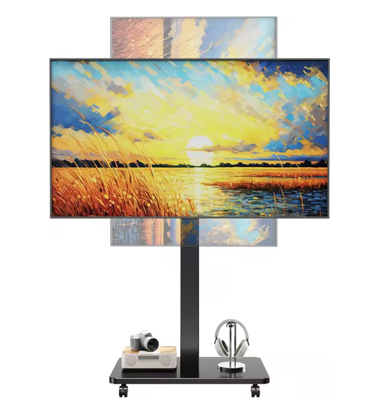 Mobiele TV Standaard met Wielen – Verstelbaar en Draaibaar voor 10–42 Inch Schermen
