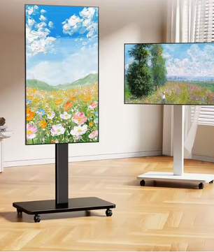 Mobiele TV Standaard met Wielen – Verstelbaar en Draaibaar voor 10–42 Inch Schermen