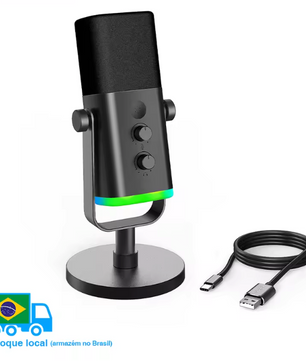 USB/XLR Dynamische Microfoon met RGB – Gaming en Streaming Mic met Headphone Jack en Mute