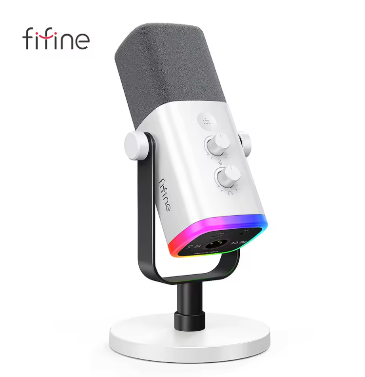 USB/XLR Dynamische Microfoon met RGB – Gaming en Streaming Mic met Headphone Jack en Mute