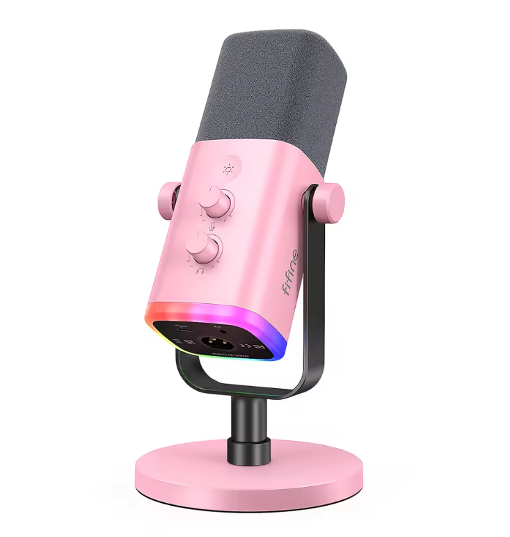 USB/XLR Dynamische Microfoon met RGB – Gaming en Streaming Mic met Headphone Jack en Mute