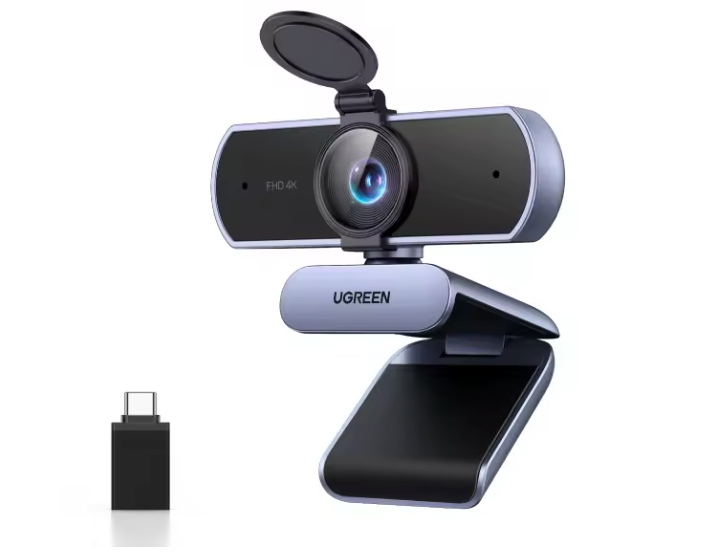 4K Webcam met Autofocus – 1080P 60fps, Dual Microfoon en AI Noise Cancelling voor Videovergaderingen