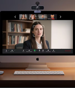 4K Webcam met Autofocus – 1080P 60fps, Dual Microfoon en AI Noise Cancelling voor Videovergaderingen