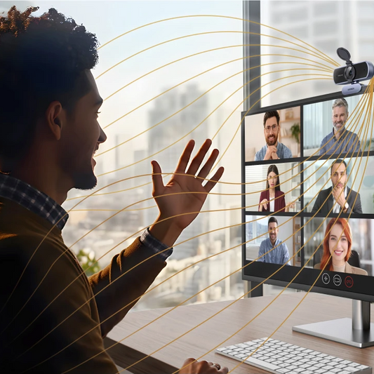 4K Webcam met Autofocus – 1080P 60fps, Dual Microfoon en AI Noise Cancelling voor Videovergaderingen