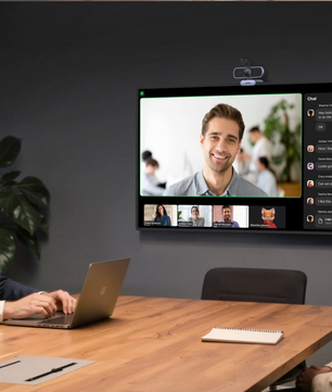 4K Webcam met Autofocus – 1080P 60fps, Dual Microfoon en AI Noise Cancelling voor Videovergaderingen