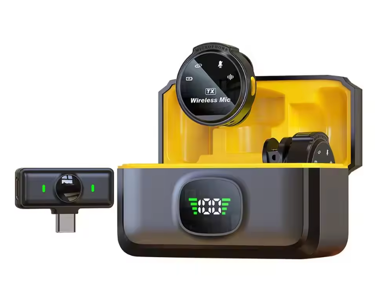 Draadloze Lavalier Microfoon Set – Noise Cancelling Mini Mic voor Smartphone, Interview en Streaming