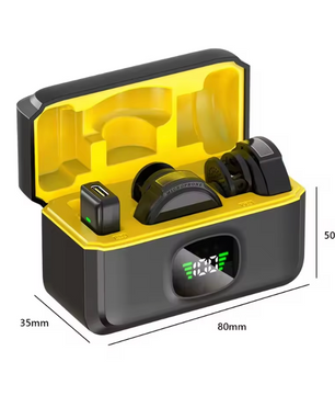 Draadloze Lavalier Microfoon Set – Noise Cancelling Mini Mic voor Smartphone, Interview en Streaming