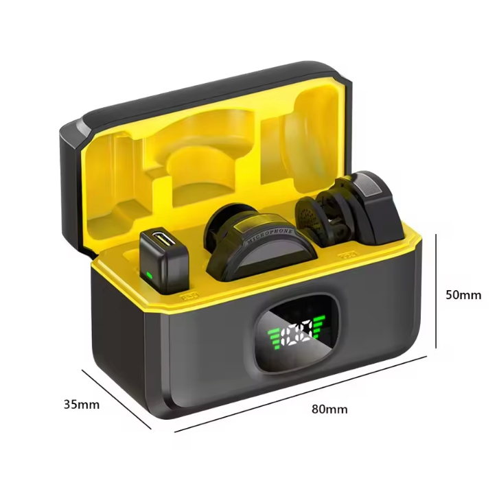Draadloze Lavalier Microfoon Set – Noise Cancelling Mini Mic voor Smartphone, Interview en Streaming