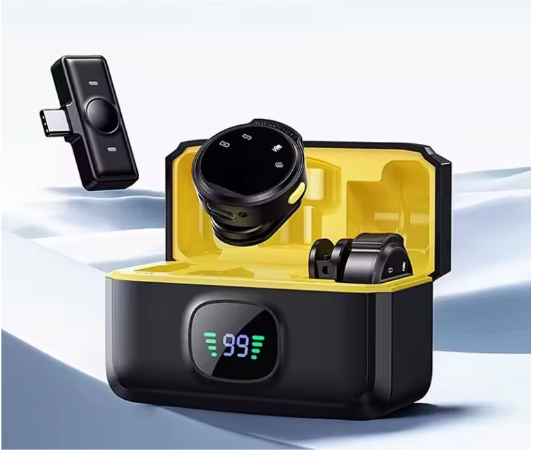 Draadloze Lavalier Microfoon Set – Noise Cancelling Mini Mic voor Smartphone, Interview en Streaming