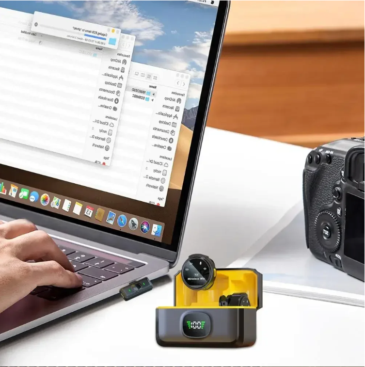 Draadloze Lavalier Microfoon Set – Noise Cancelling Mini Mic voor Smartphone, Interview en Streaming