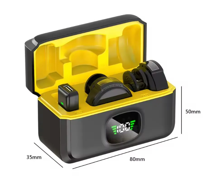 Draadloze Lavalier Microfoon Set – Noise Cancelling Mini Mic voor Smartphone, Interview en Streaming