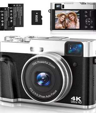 Digitale Camera 4K 48MP – 16X Zoom, Autofocus en Viewfinder met 32GB Kaart