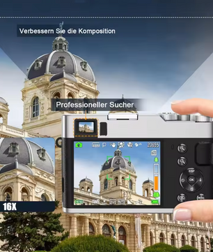 Digitale Camera 4K 48MP – 16X Zoom, Autofocus en Viewfinder met 32GB Kaart