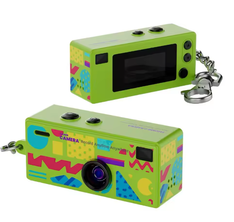 Mini Sleutelhanger Camera 1080P – Retro Digitale Camera met Scherm en Flitser